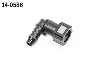 Luxury Radium Engineering 5/16" SAE Female EFI Quick Connect to 3/8" Barb 90 Degree Fitting 9.5mm