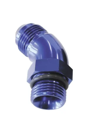 Fan Favorite Aeroflow 45 Deg -4ORB To -6AN Full Flow Adapter W/Jam Nut - Black