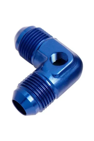 Aeroflow 90 Deg Male Flare Union -6AN With 1/8" Port - Black Certified