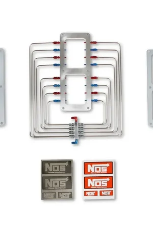 NOS Blower Injector Plate, Polished Finish, Red & Blue Plumbing Blower Injector Plate for 6-71/8-71 Roots Blower, Polished Plate w/ Plumbing New Release