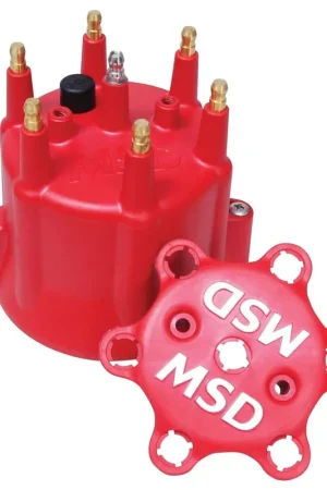 Latest MSD Chevy 6 Cylinder HEI Distributor Cap w/Retainer These caps are injection molded from DuPont® Rynite material and feature spark plug-style terminals.