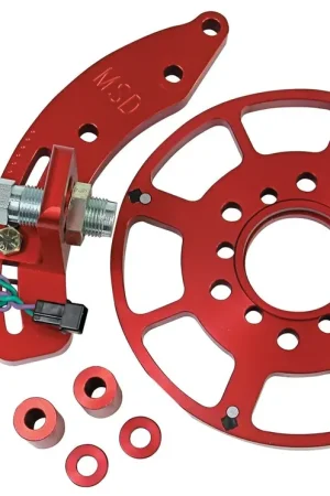 MSD Crank Trigger Wheel Kit - Flying Magnet - SBC - 8 in. Small Block Chevy - Use with 6/7/8 Series Ignition - Red Big Sale