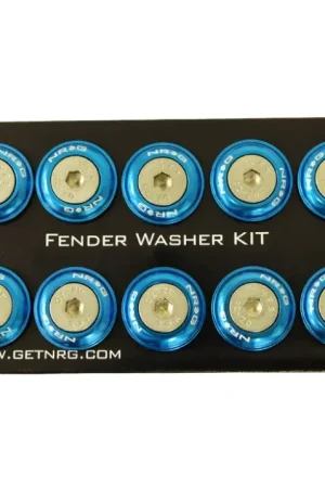 NRG NRG Fender Washer Kit w/Rivets For Plastic (Blue) - Set of 10 Hot Picks