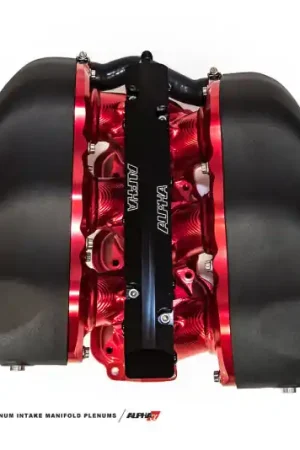 AMS Performance 2009+ Nissan GT-R Alpha Cast Plenum/Billet Intake Manifold w/ Std Fuel Rail - Red | Graveyard Performance No Minimum Order