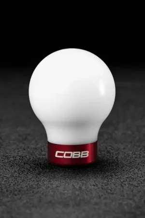 Cobb Subaru 6-Speed COBB Shift Knob - White w/Race Red Collar (Non-Weighted) | Graveyard Performance Super Sale