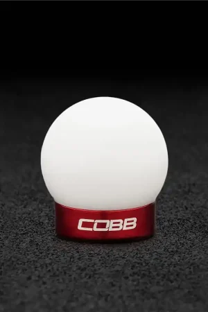 Cobb Ford Mustang Shift Knob White with Red Base | Graveyard Performance Express Delivery